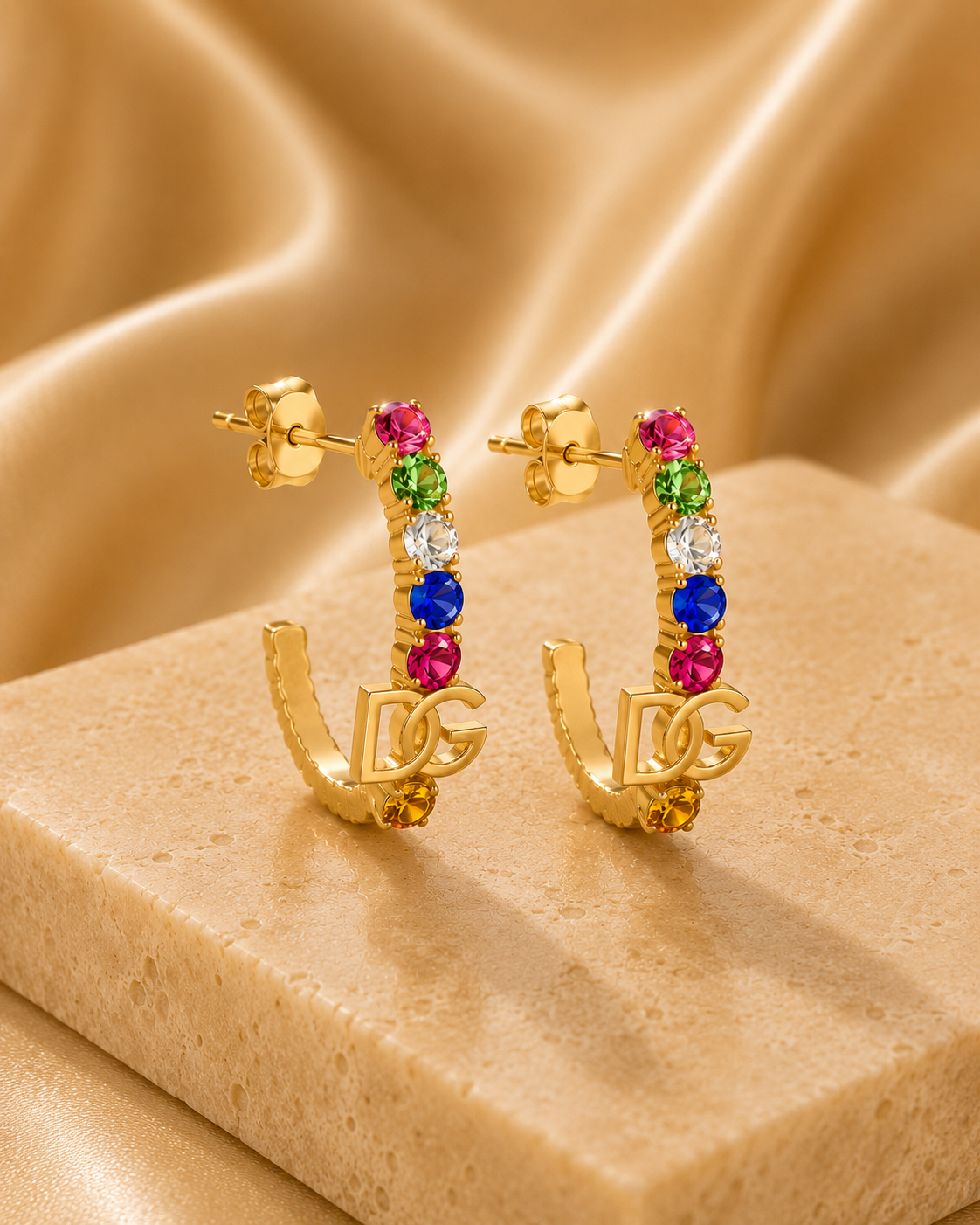 Rainbow Luxe Hoop Earrings