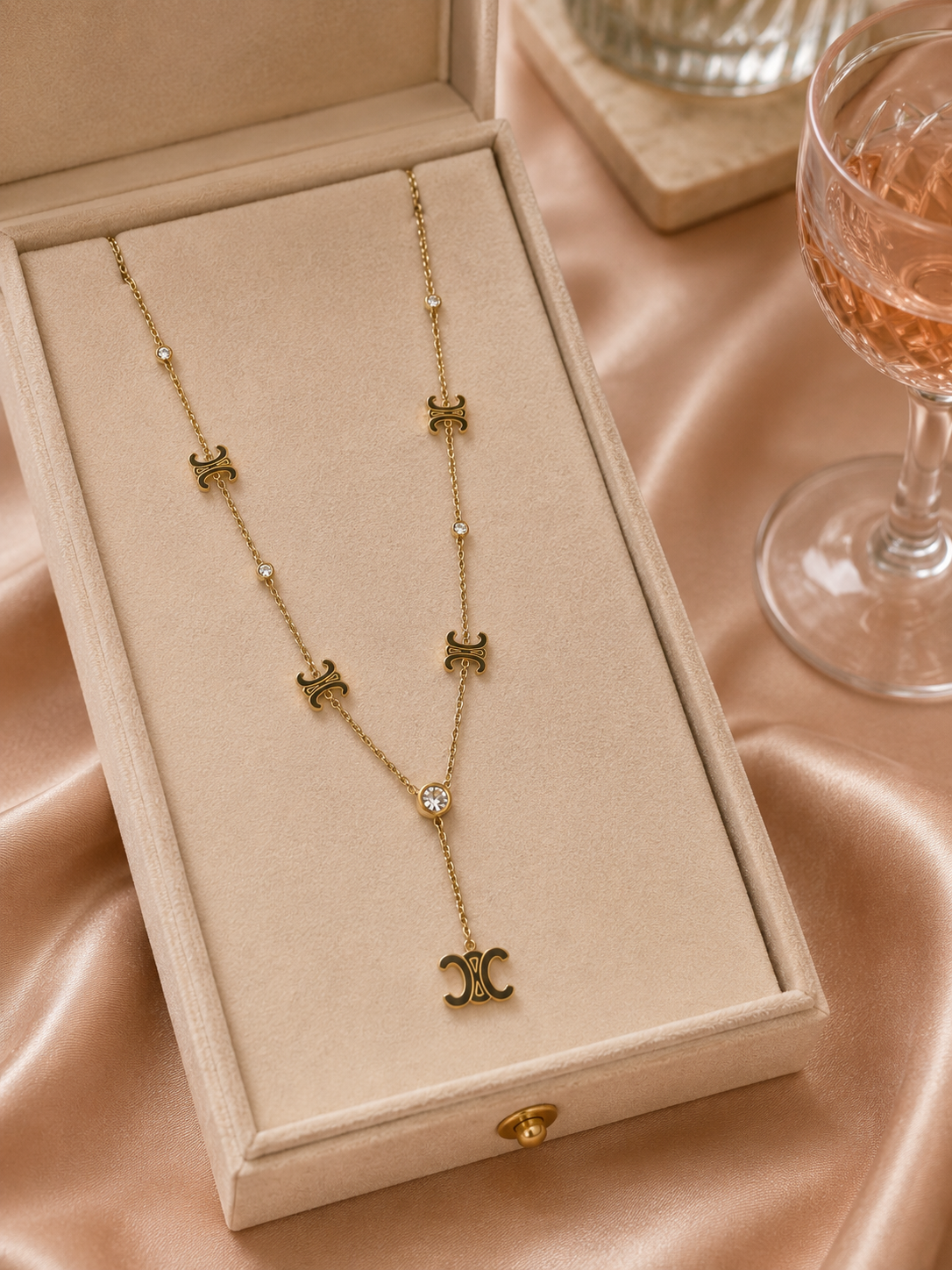 Luxe Monogram Y Necklace