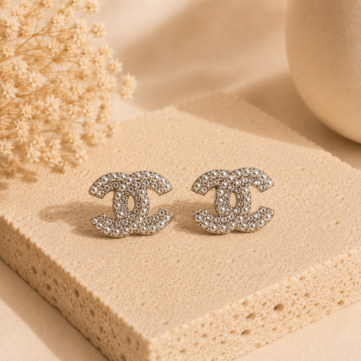 Luxe Signature Crystal Stud Earrings